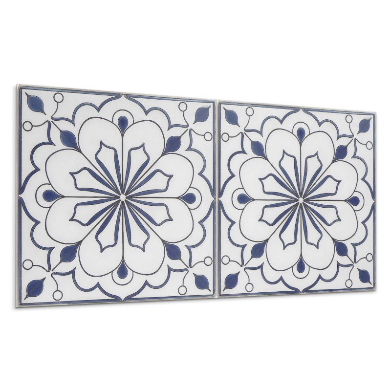 Panel samoprzylepny Wallfluent 120x60 cm Ceramiczny wzór z kwiatami 1 szt.