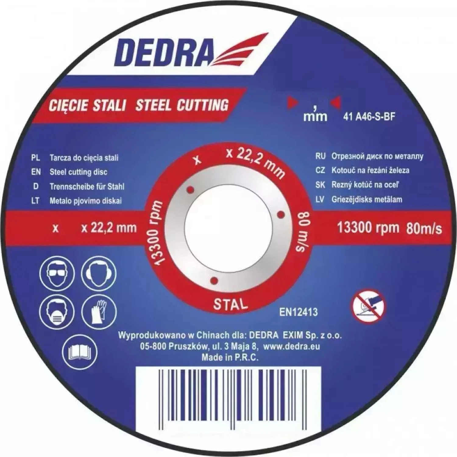 Dedra Tarcza do stali 125x22,2x1,5