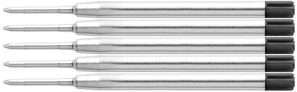 5x Wkład wielkopojemny do długopisu Kamet, 1.0mm, czarny
