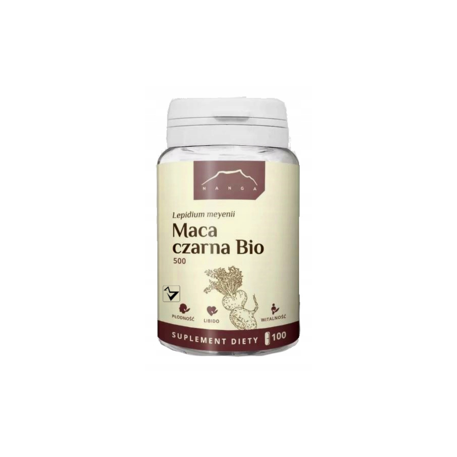 Nanga maca czarna bio (500 mg), 100 kapsułek