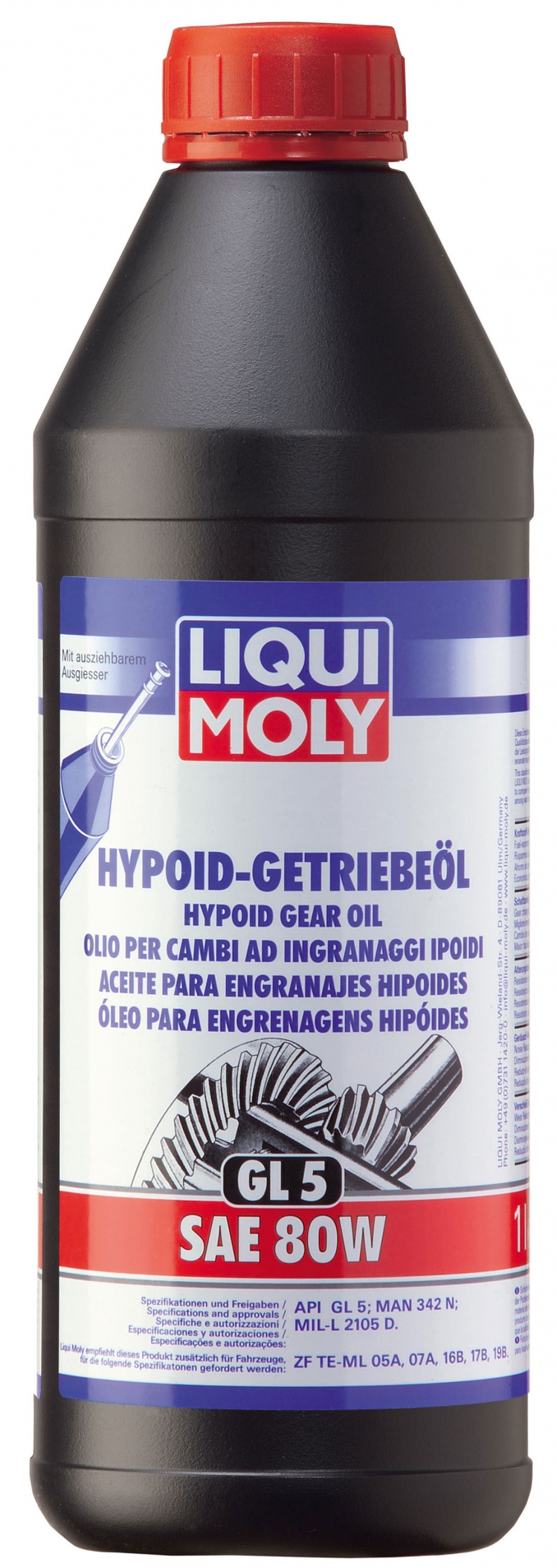 LIQUI MOLY HYPOID-GETRIEBEOL GL 5 SAE 80W 1L - Petrostar