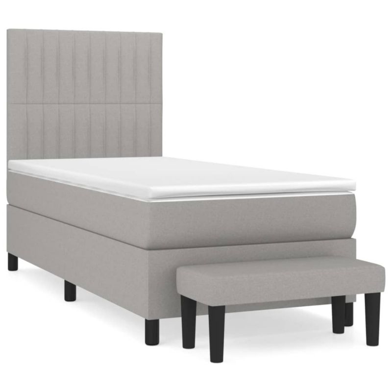 Łóżko kontynentalne WaszeMeble 100x200 cm jasnoszare WM-3136733 1 szt.