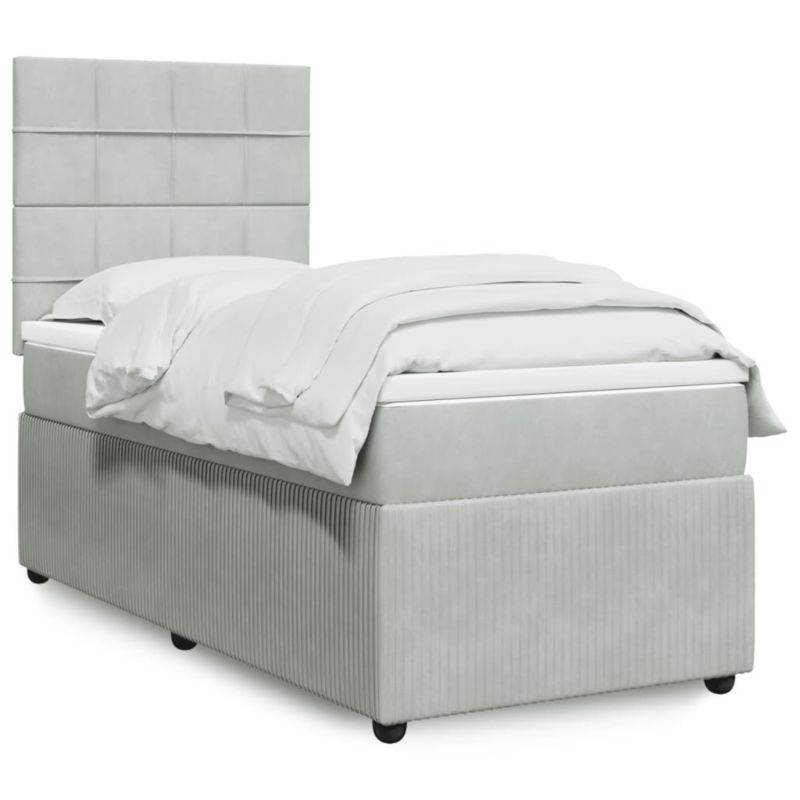 Łóżko kontynentalne WaszeMeble 90x190 cm jasnoszare WM-3292214 1 szt.