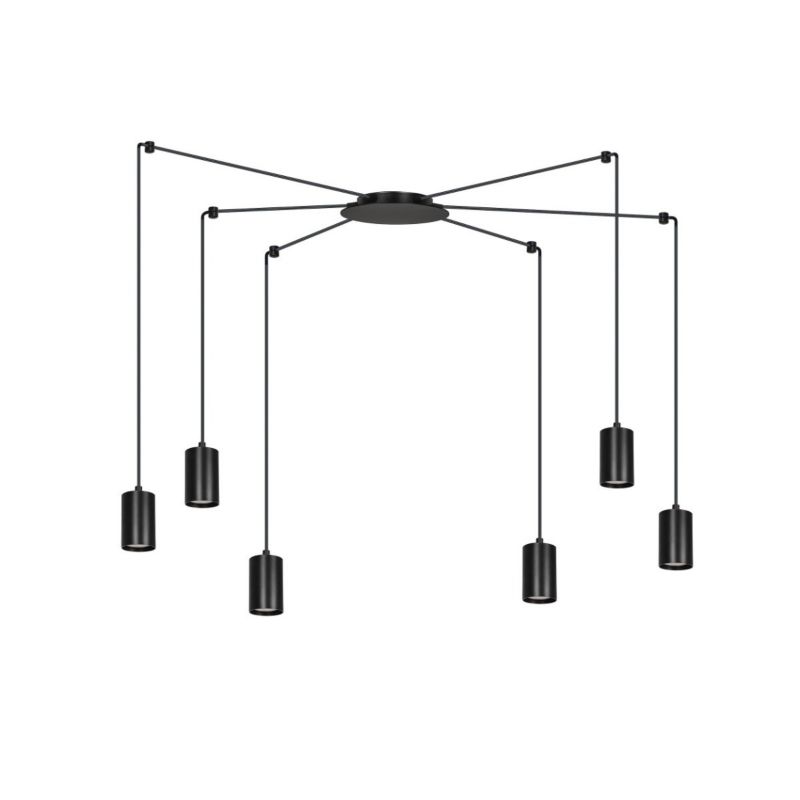 Żyrandol Emibig Traker czarny wym: 300 x 300 cm 6xGU10 x 10W 1 szt.