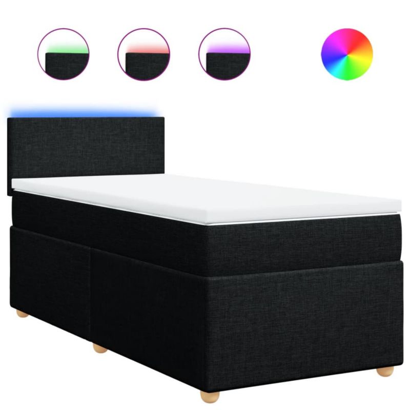 Łóżko kontynentalne WaszeMeble 100x200 cm czarne WM-3288886 1 szt.