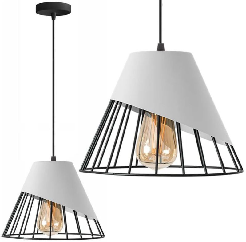 Lampa Sufitowa Wisząca Toolight App228-1Cp Biały Czarny 1 Szt