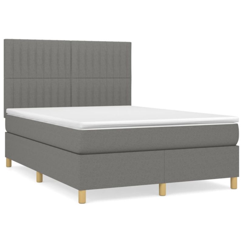 Łóżko kontynentalne WaszeMeble 140x190 cm ciemnoszara WM-3142490 1 szt.