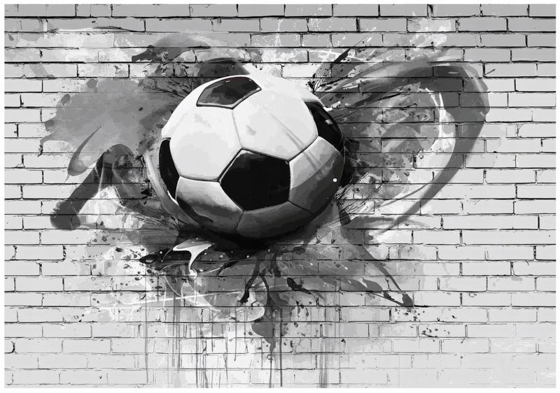 Fototapeta WALLARENA Dla Dzieci Na Flizelinie 3D Piłka Nożna Graffiti 400x280 cm 1 szt.