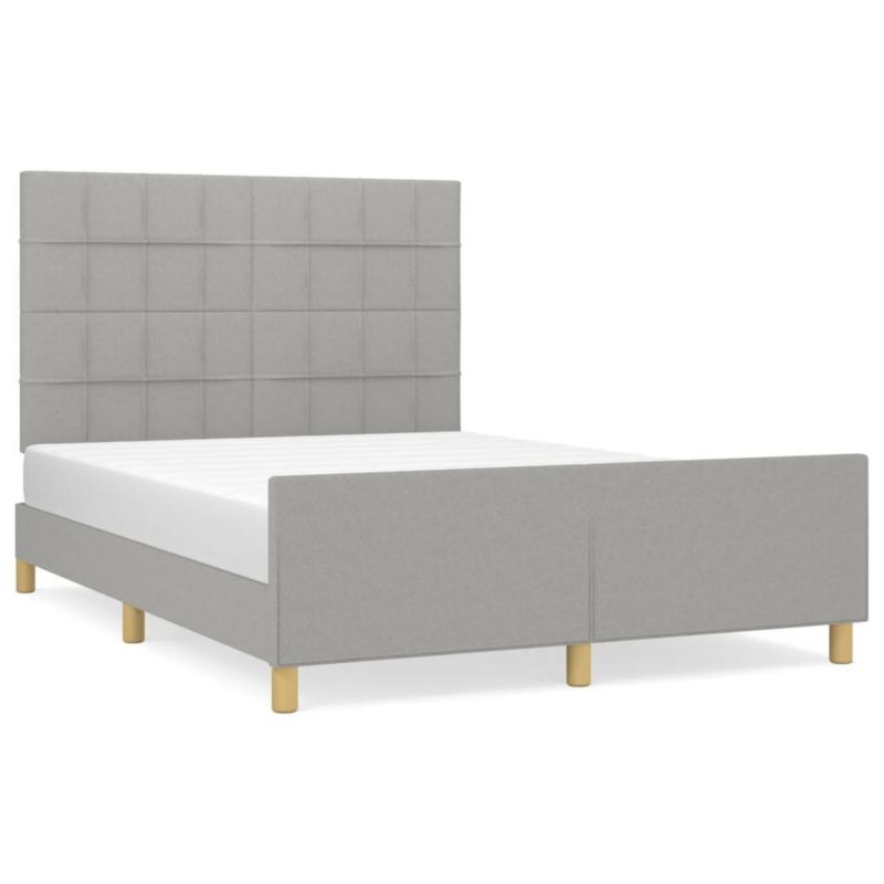 Łóżko tapicerowane WaszeMeble 140x190 cm jasnoszara WM-3125049 1 szt.