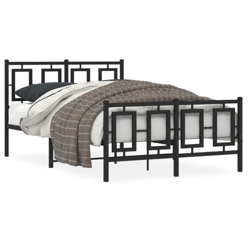 Łóżko metalowe WaszeMeble 120x190 cm z wezgłowiem czarne 1 szt.