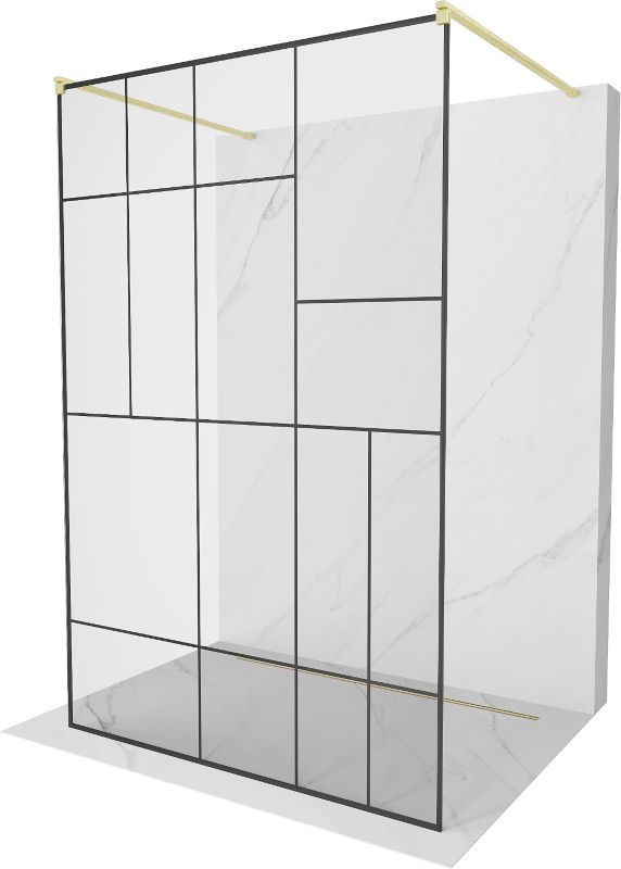 Ścianka prysznicowa Mexen Kioto czarny wzór 130 x 200 cm 800-130-002-55-78 1 szt.