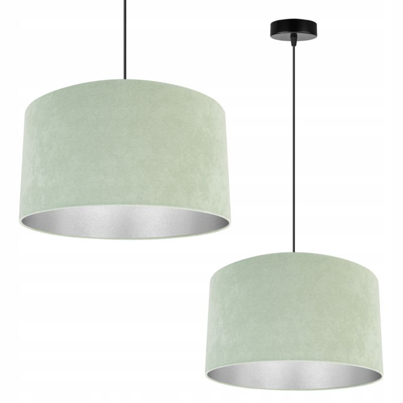 Lampa sufitowa wisząca Light Home LH Mediolan Welur 1x E27 60W miętowy/srebrny 35cm 1szt.