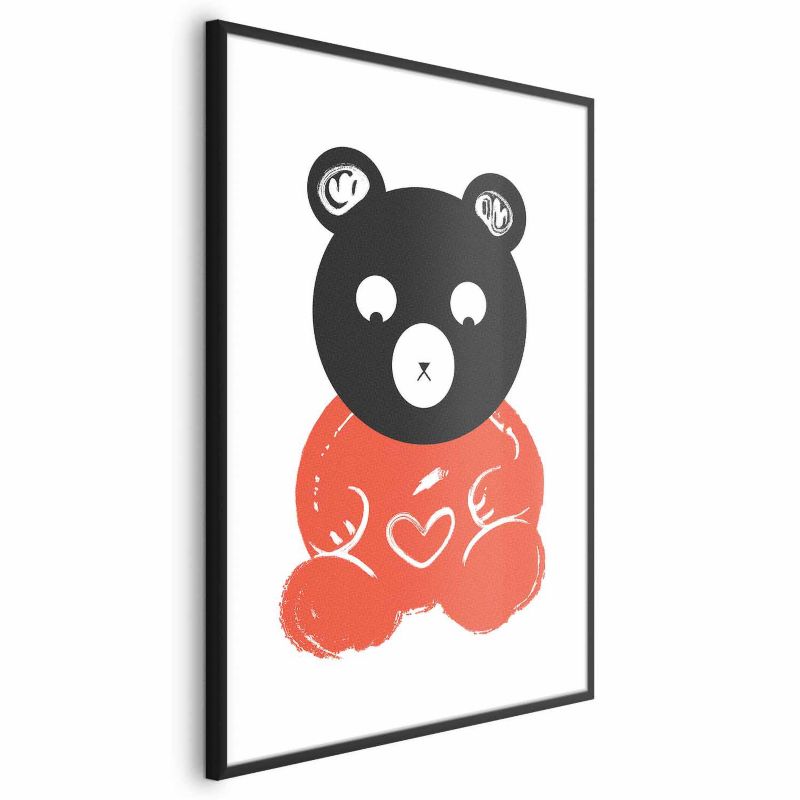 Plakat Artgeist Zamyślony miś 21x30 cm z ramą czarną z marginesem 1 szt
