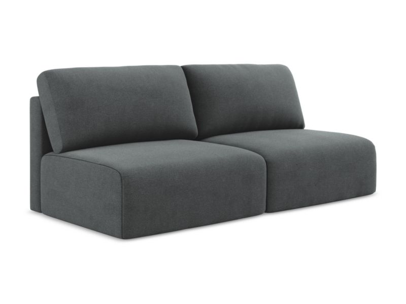 Otwarta Sofa 3-osobowa z funkcją spania Makamii Kona z tkaniny strukturalnej 216x102 cm szary 1 szt.