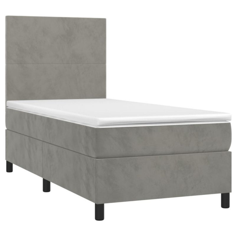 Łóżko kontynentalne WaszeMeble 90x200 cm szare WM-3135981 1 szt.