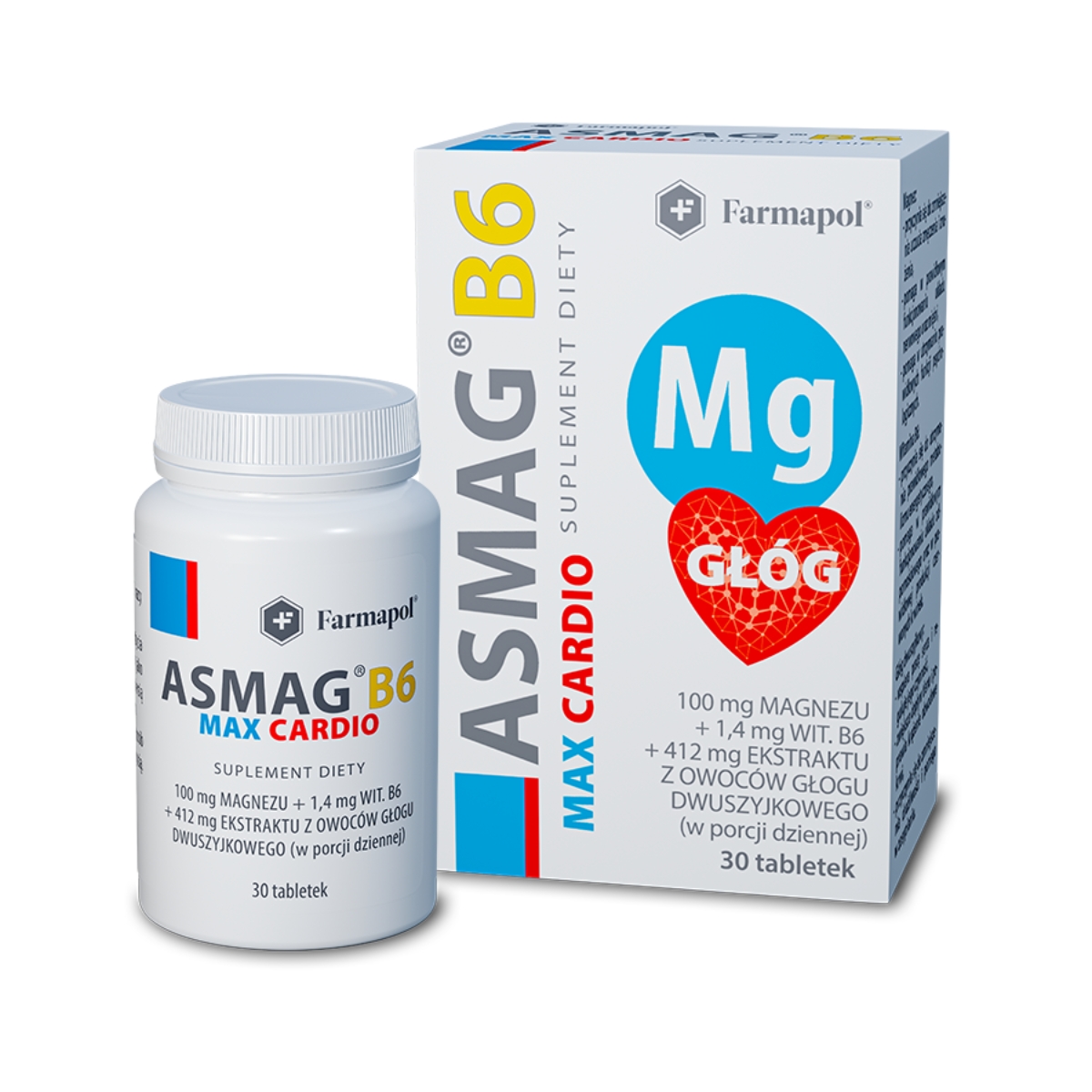 Asmag b6 max cardio, 30 tabletek