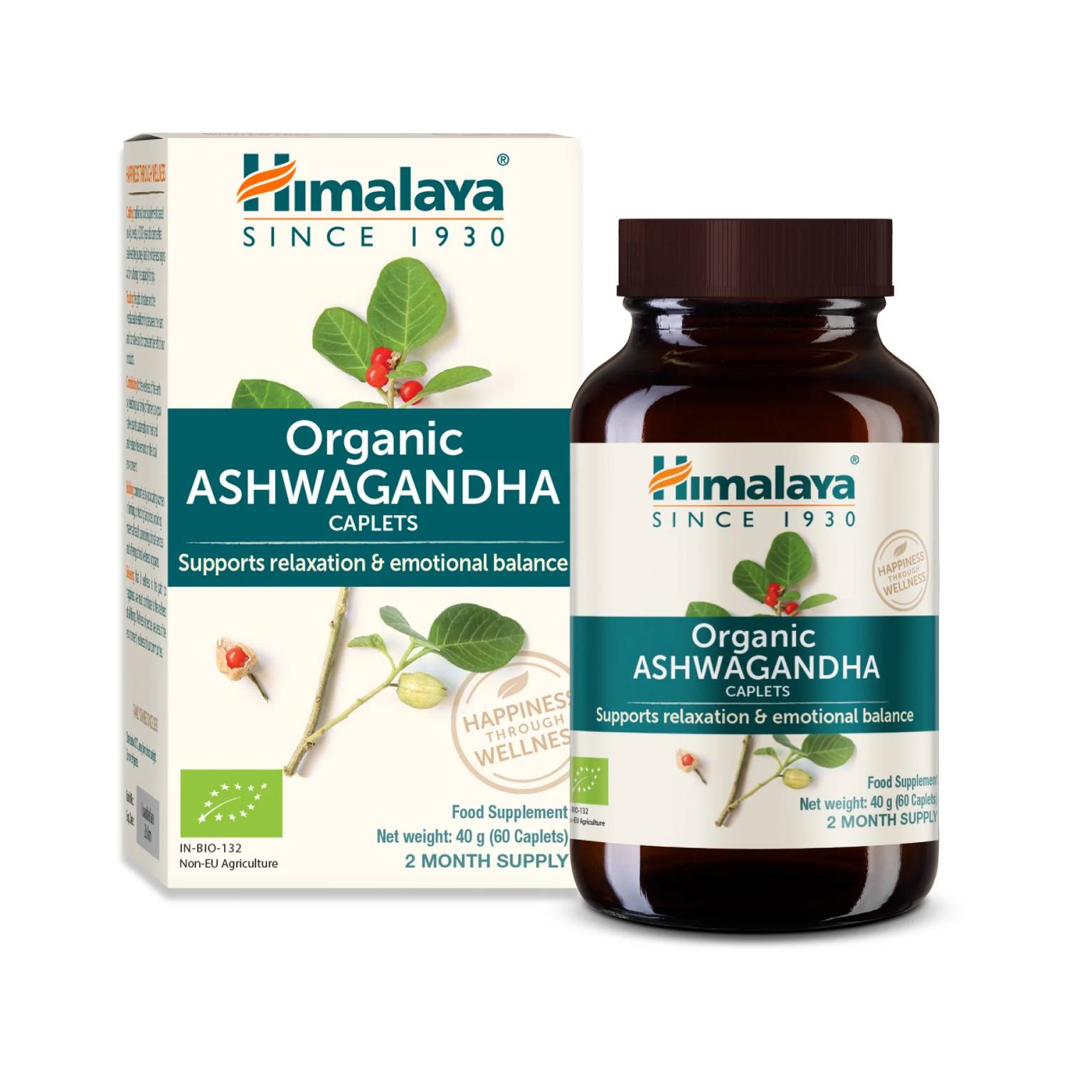 Himalaya organic ashwagandha, 60 tabletek