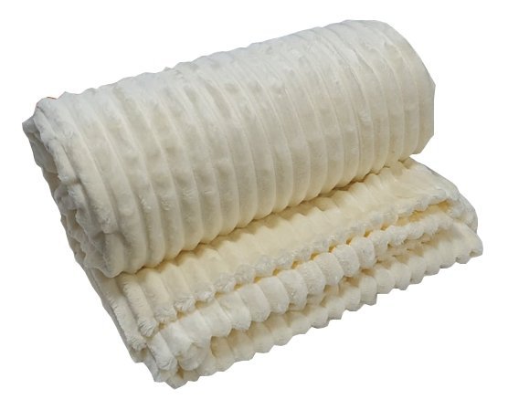Koc Mikrofibra Fashion 160x200 wz. prążkowany ecru
