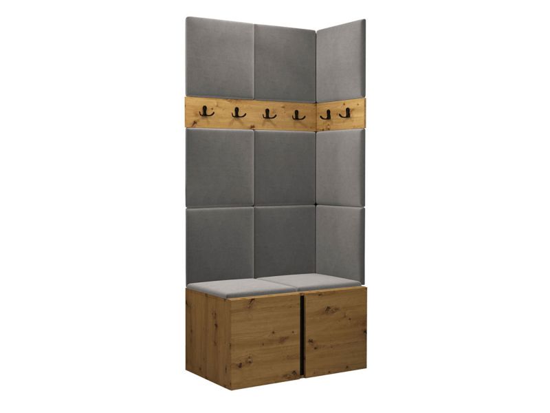 Garderoba MIRJAN 24 Orion I dąb artisan/czarny + szary 1 kpl.