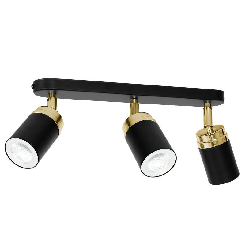 Lampa sufitowa Luminex Reno czarny mat-złoty połysk Listwa z lampami 3 x GU10 x 15W wym: 17 x 35 x 6 cm - 1 szt.
