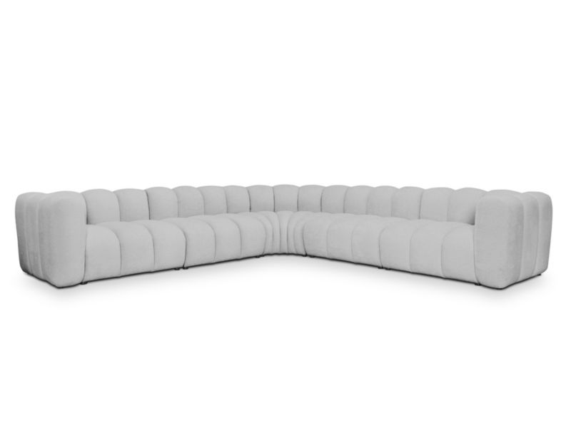 Modułowy narożnik Makamii Maka z tkaniny szenilowej 314x314 cm jasny szary 1 szt.