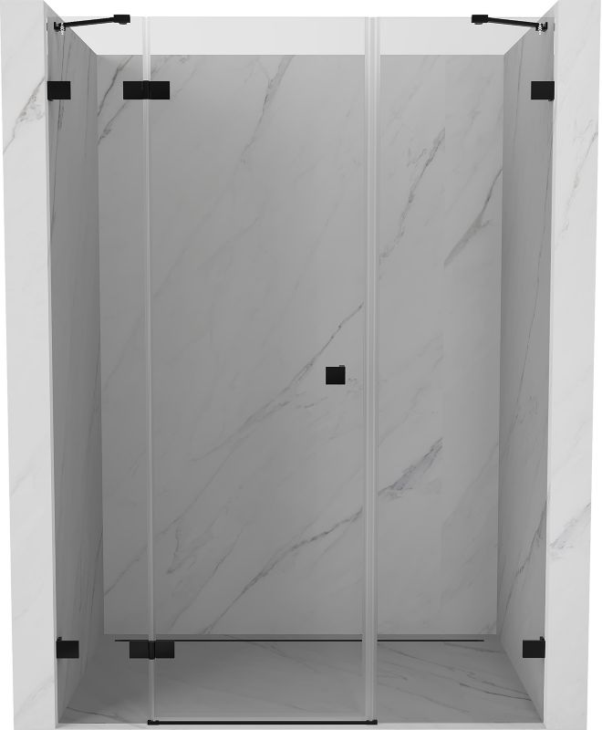 Drzwi prysznicowe uchylne Mexen Lunar czarne 125x200 cm 834S-125-050-70-00-L 1 szt.