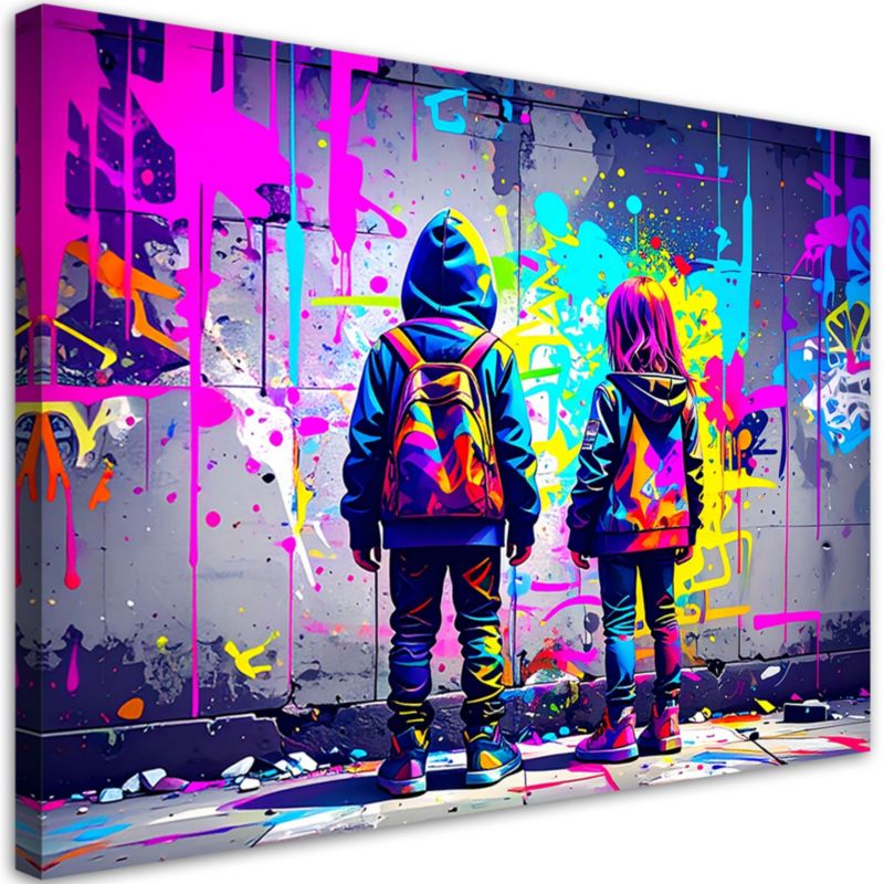 Obraz do pokoju nastolatka Feeby Graffiti Sztuka Uliczna Street Art 60x40cm 1szt