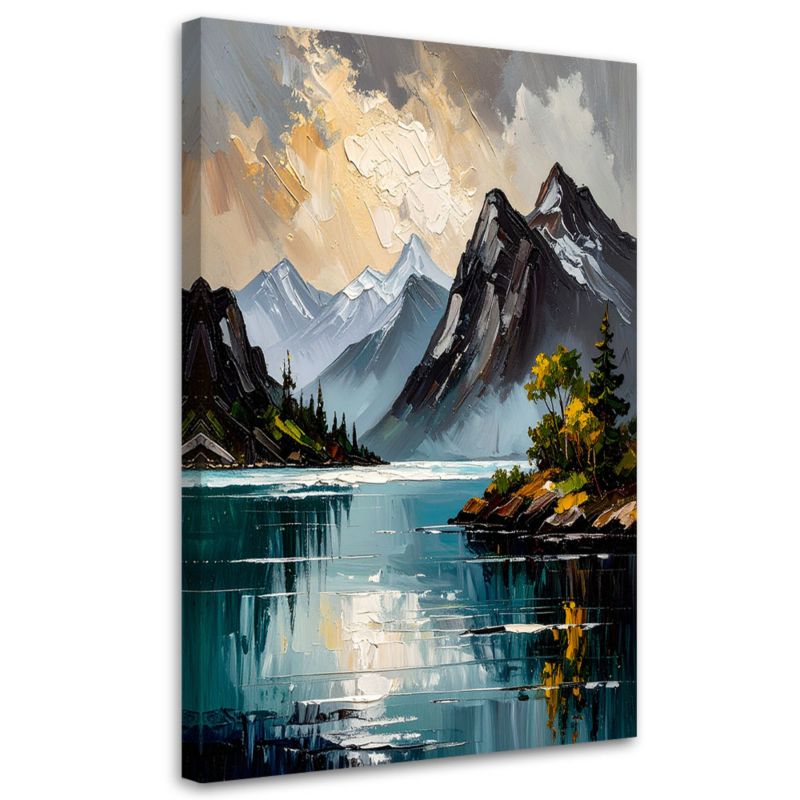 Obraz do salonu sypialni Feeby Krajobraz Jezioro Góry Natura 80x120cm 1szt