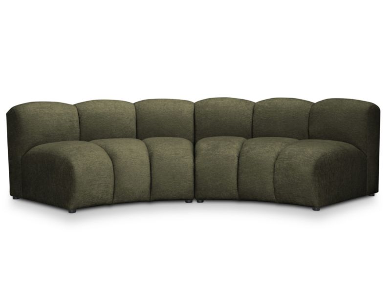 Modułowy narożnik uniwersalny Makamii Maka z tkaniny szenilowej 295x120 cm oliwkowy 1 szt.