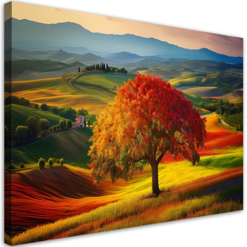 Obraz na płótnie Feeby Toskania Krajobraz Drzewo Natura 60x40cm 1szt