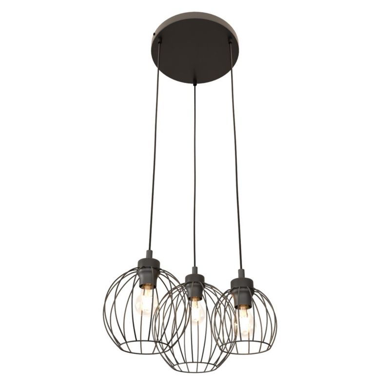 Lampa wisząca Emibig Nando czarna wym: 140 x 30 x 30 cm 3xE27 x 15W 1 szt.