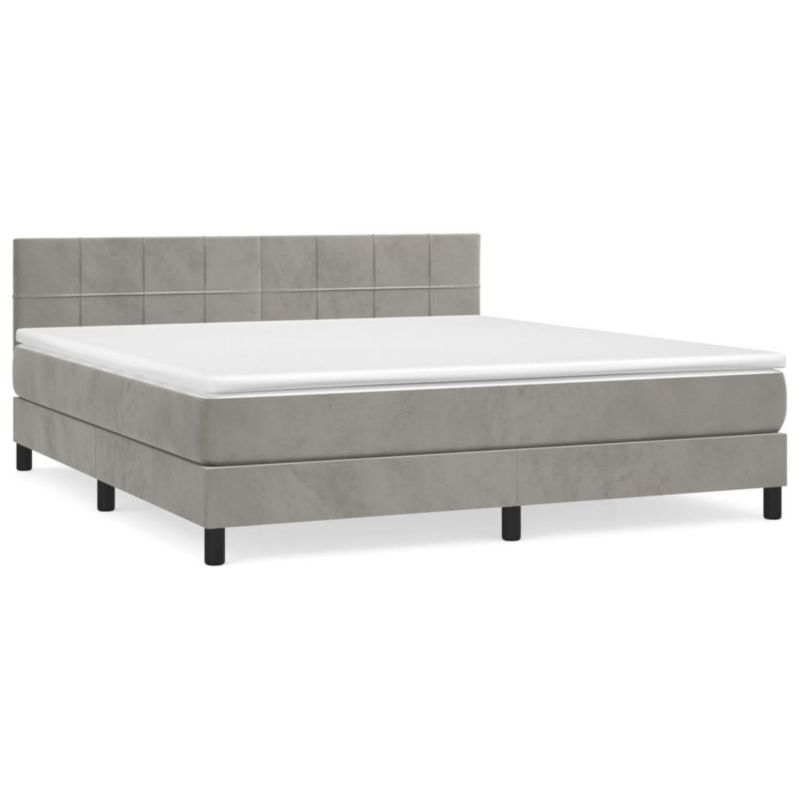 Łóżko kontynentalne WaszeMeble 160x200 cm jasnoszare WM-3141311 1 szt.