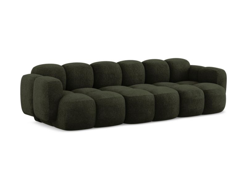 3-osobowa kanapa modułowa Makamii Pono z tkaniny szenilowej 300x115 cm butelkowa zieleń 1 szt.