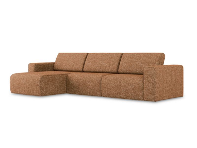 Lewy narożnik modułowy Makamii Kalea z tkaniny strukturalnej 314x167 cm terakota 1 szt.
