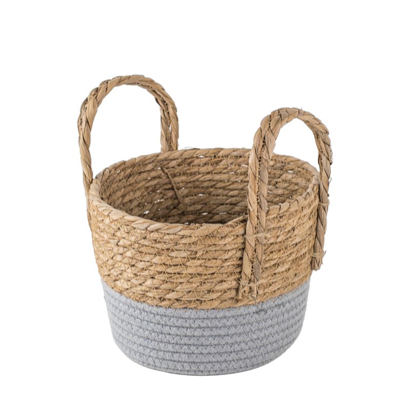 Kosz pleciony z uszami szary S Direct Home and Garden 16x23 cm 1 szt