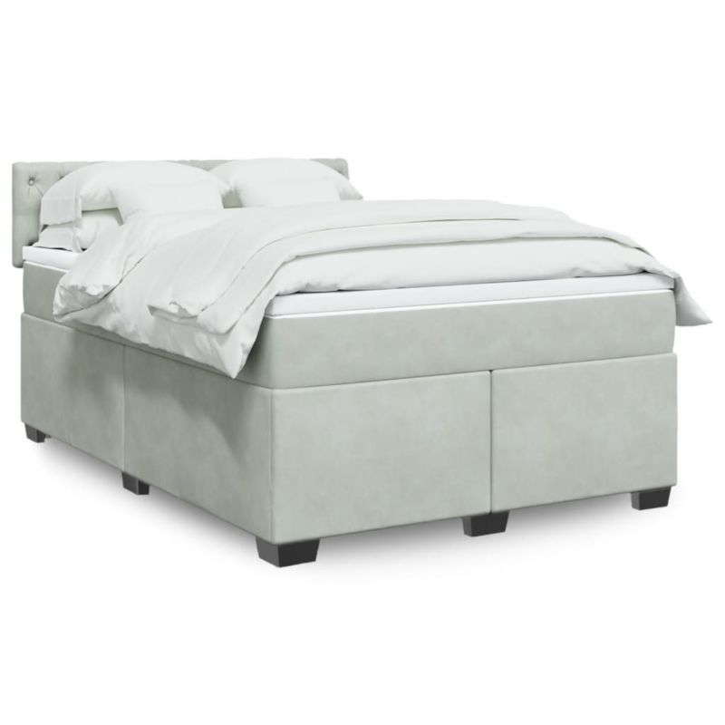 Łóżko kontynentalne WaszeMeble 140x190 cm jasnoszare WM-3286312 1 szt.