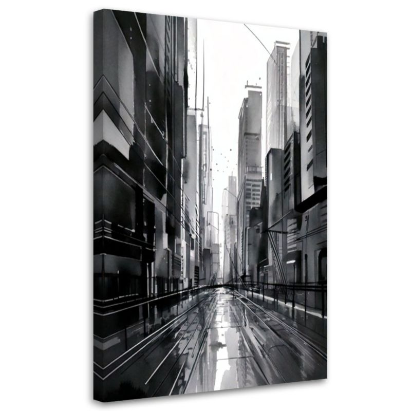 Obraz do salonu Feeby Miasto Ulica Wieżowce 60x90cm 1szt