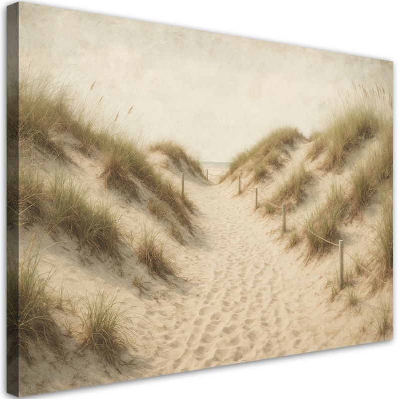 Obraz na płótnie do salonu sypialni Feeby Plaża Wydmy w stylu Shabby Chic 100x70cm 1szt