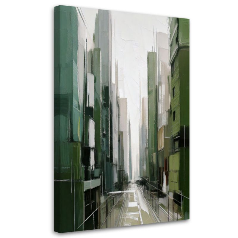 Obraz na płótnie Feeby Miasto Architektura Akwarela Zieleń 40x60cm 1szt