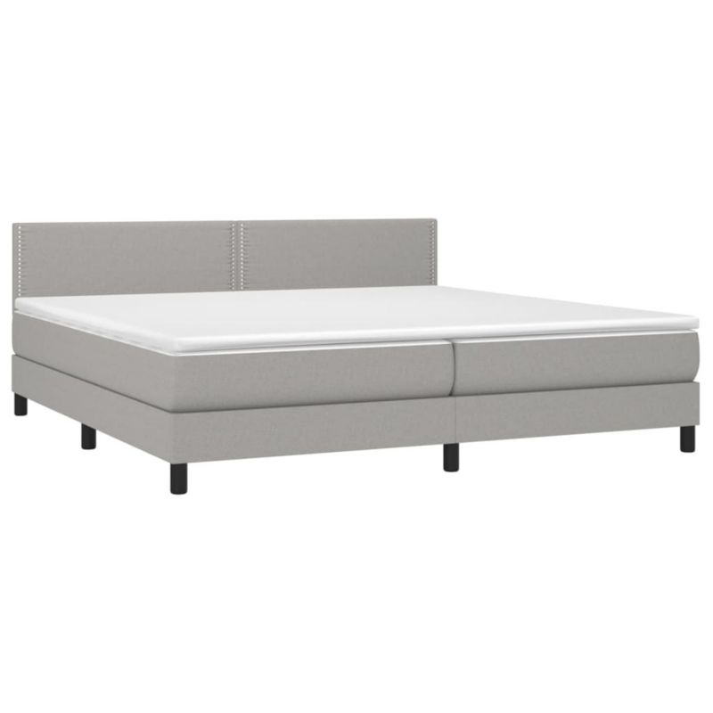 Łóżko kontynentalne WaszeMeble 200x200 cm jasnoszare WM-3133101 1 szt.