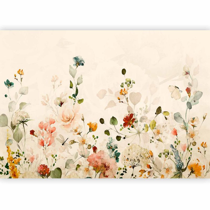 Fototapeta flizelinowa Artgeist 170 g/m2 wodoodporna Liście beżowa 300x210 (6 części) 10084aa rolka 1 szt