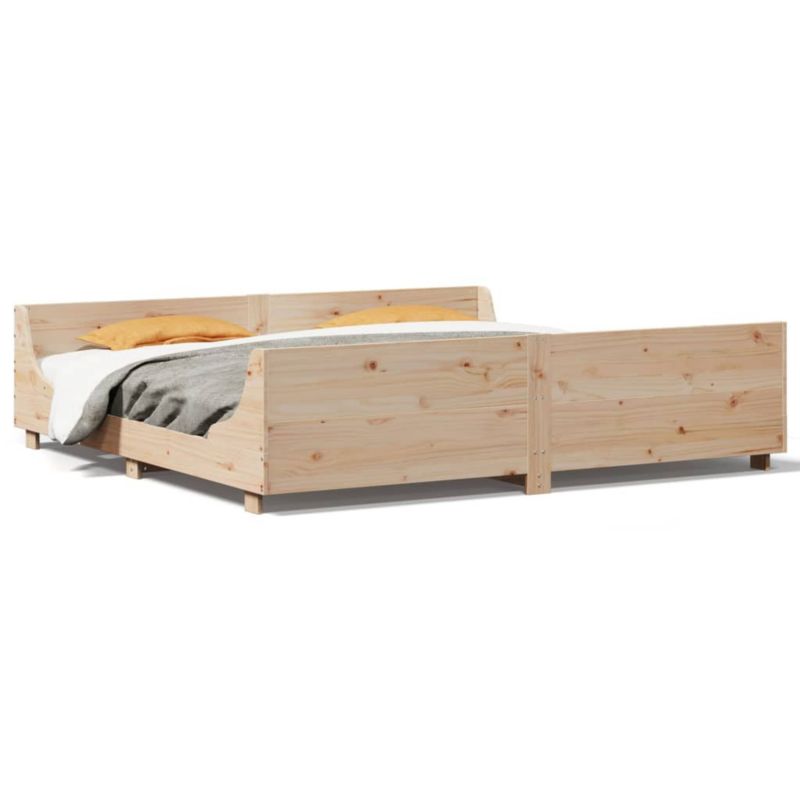 Łóżko drewniane WaszeMeble 200x200 cm brązowe WM-3302270 1 szt.