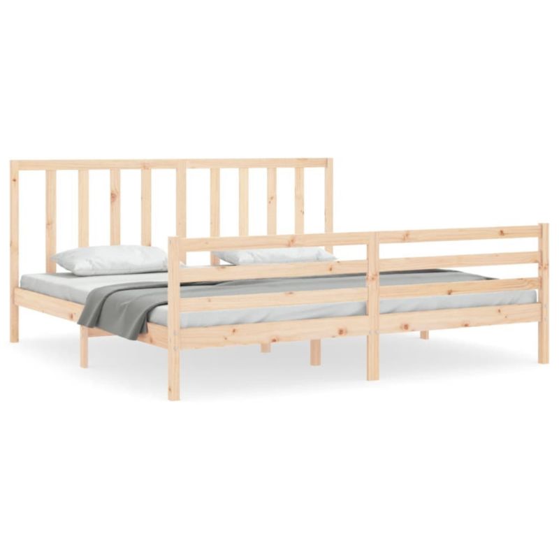 Łóżko drewniane WaszeMeble 200x200 cm brązowe WM-3193811 1 szt.