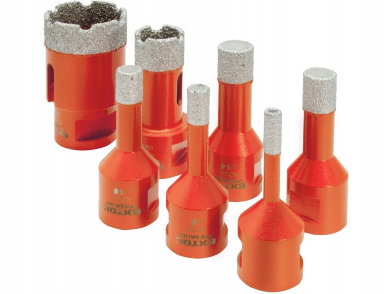 Zestaw otwornic Extol Premium koronek diamentowych do gresu M14 6-8-10-12-14-20-35 mm 1 sztuka