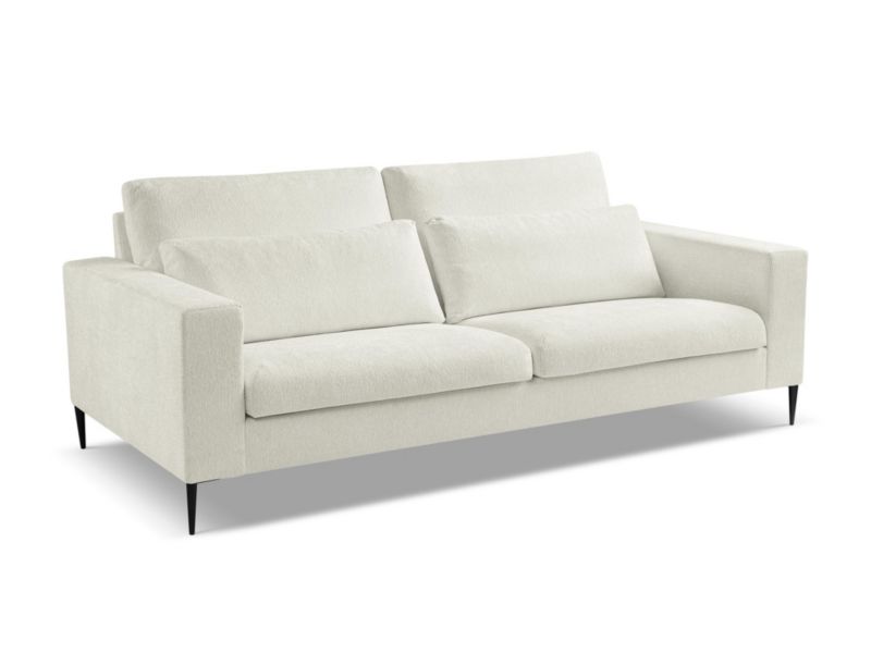 Sofa 3-osobowa Makamii Akala z tkaniny szenilowej 221x110 cm jasny beż 1 szt.