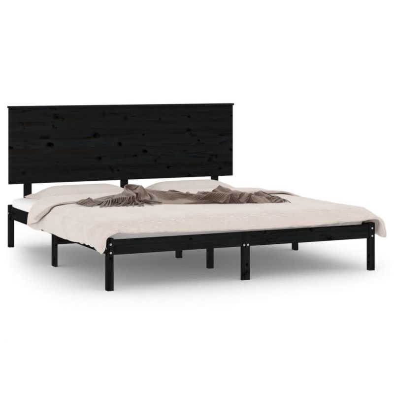 Łóżko drewniane WaszeMeble 200x200 cm czarna WM-3104827 1 szt.