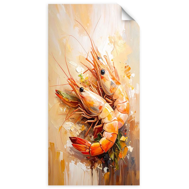 Naklejka na ścianę do pokoju młodzieżowego Feeby Krewetki Owoce morza Sushi 80x160cm 1szt