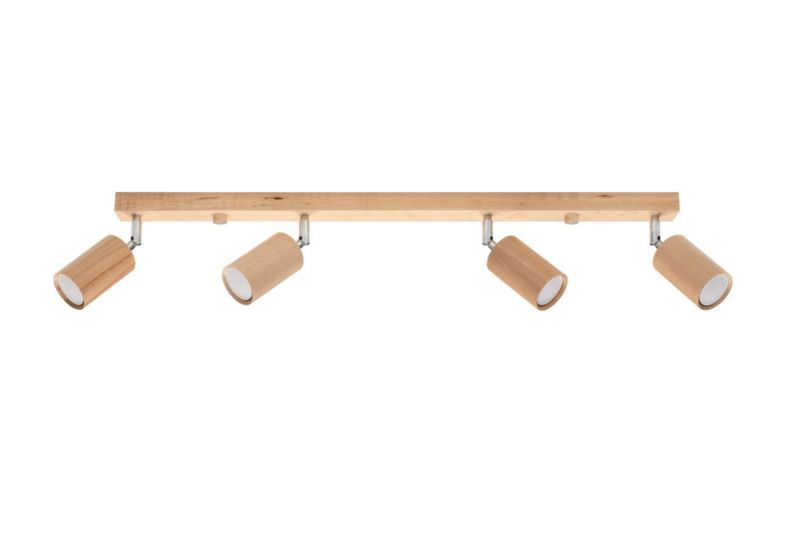 Oprawa sufitowa spot Sollux Lighting Berg jasne drewno-chromowany 4 x GU10 x 40W IP20 wym: 5 x 80 cm - 1 szt.