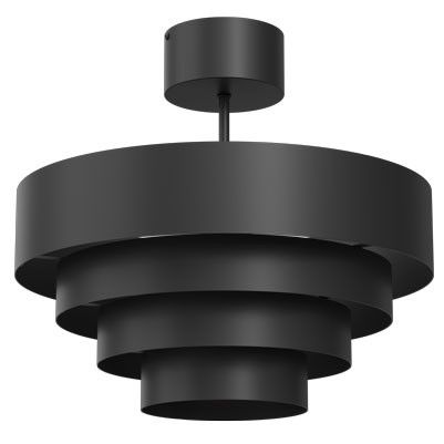 Lampa sufitowa wisząca Luminex Rings 5196 czarny mat ring 1xE27 x 15W 1 szt.