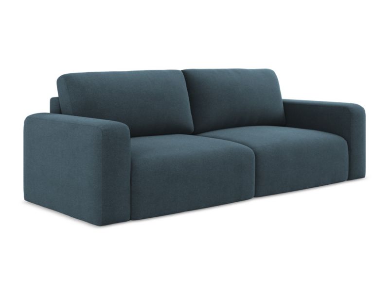 Kanapa 3-osobowa z funkcją spania Makamii Kona z tkaniny strukturalnej 244x102 cm jeans 1 szt.